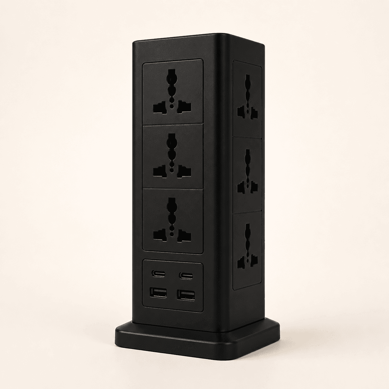 Vertical Surge Protector Tower - Black